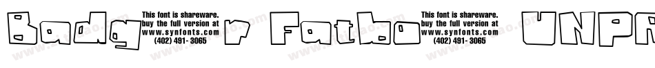 Badger Fatboy UNPAID DEMO字体转换